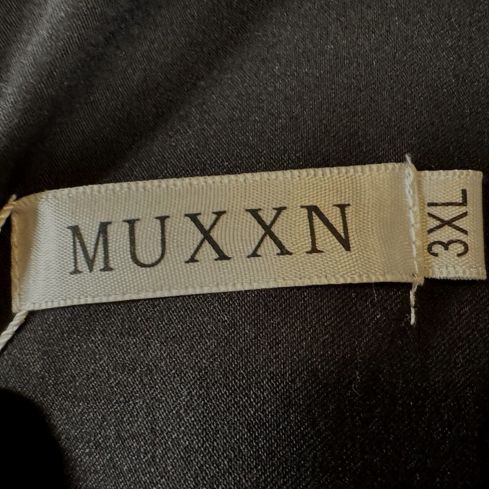 MUXXN Black Ruched Bodycon Midi Dress Sleeveless Women's 3X NWT Cocktail Party - Picture 10 of 12